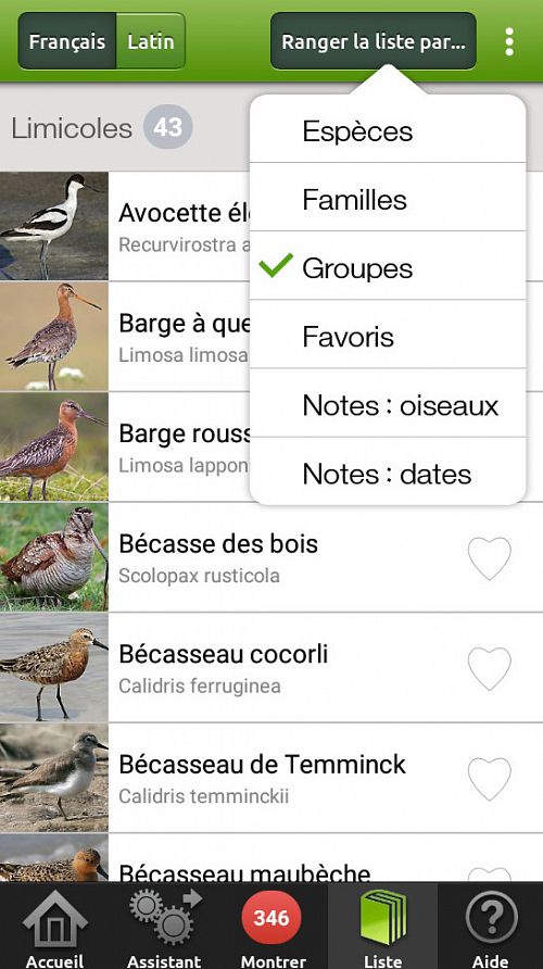 Oiseaux en poche - 348 Oiseaux d’Europe dans votre smartphone - liste Oiseaux en poche - 348 Oiseaux d’Europe dans votre smartphone - liste